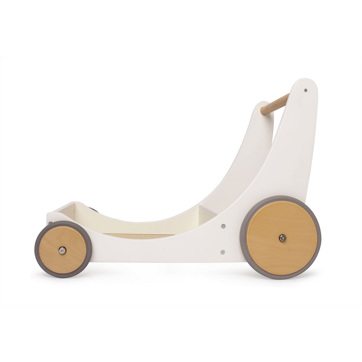 2-in-1 houten opbergkar & loopwagen - Wit
