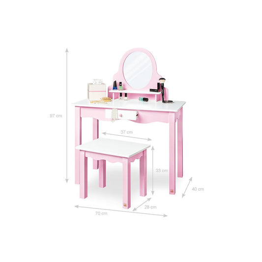 Make-up Tafel Jasmin inclusief Stoel - Roze
