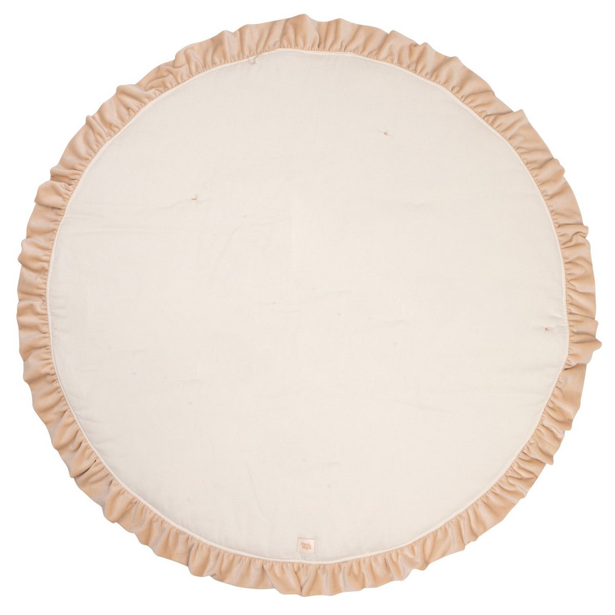 Fluwelen Rond Vloerkleed met Franjes - Latte