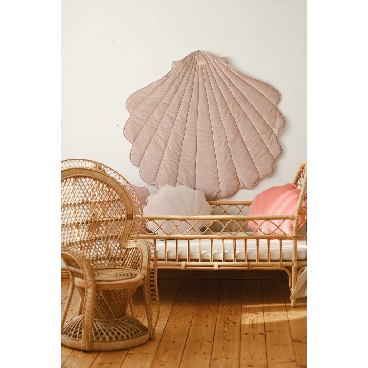 Fluwelen Schelp Vloerkleed - Poeder Roze