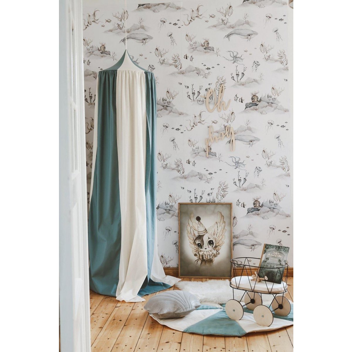Bedgordijn/Bedhemel Kinderkamer - Blue Circus