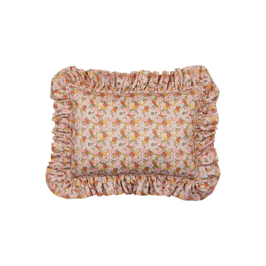 Zacht Fluwelen Kussen met Ruches - Pink Garden