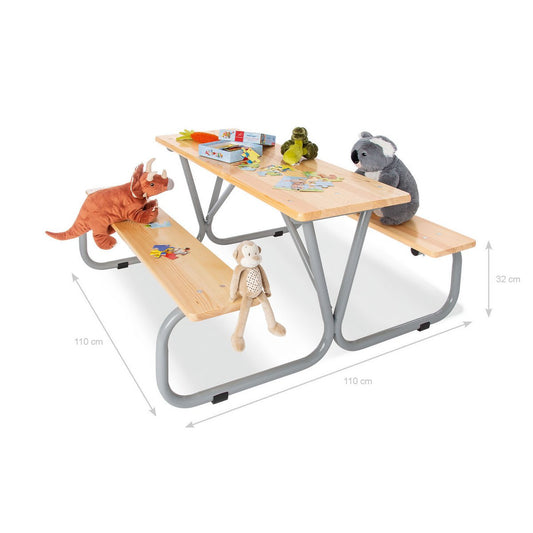 Picknicktafel Michel voor 6 Kinderen - Grijs/Naturel