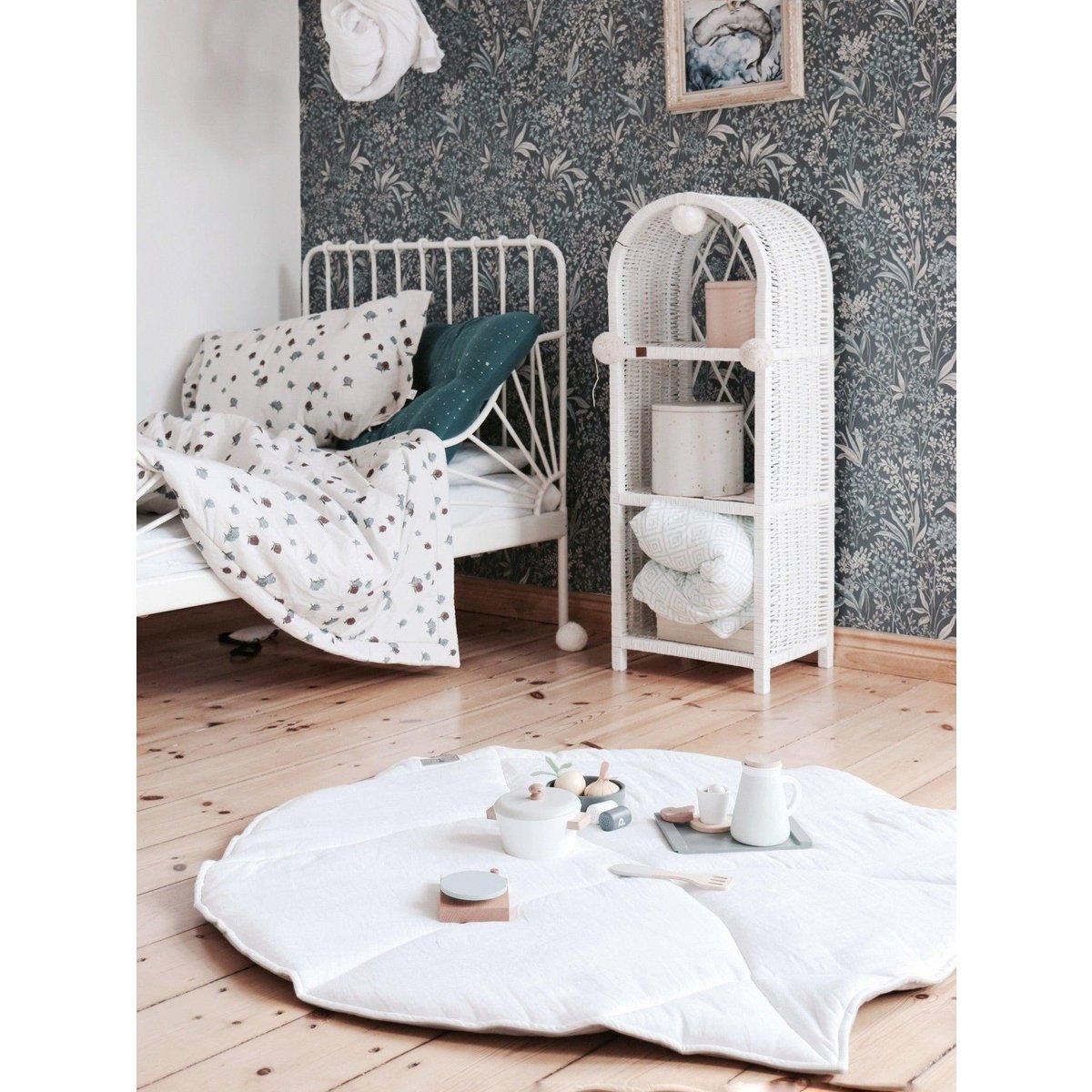 Tipi Speeltent inclusief Bladmat - Shabby Chic White met Ruches