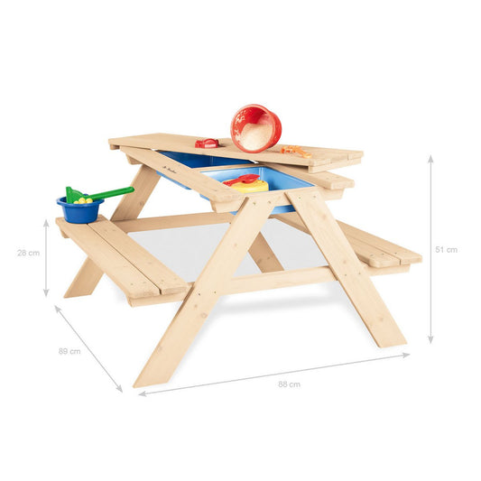 Picknicktafel inclusief Speelbak Nicki voor 4 Kinderen - Naturel