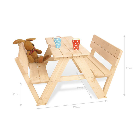 Picknicktafel Nicki voor 4 Kinderen - Naturel