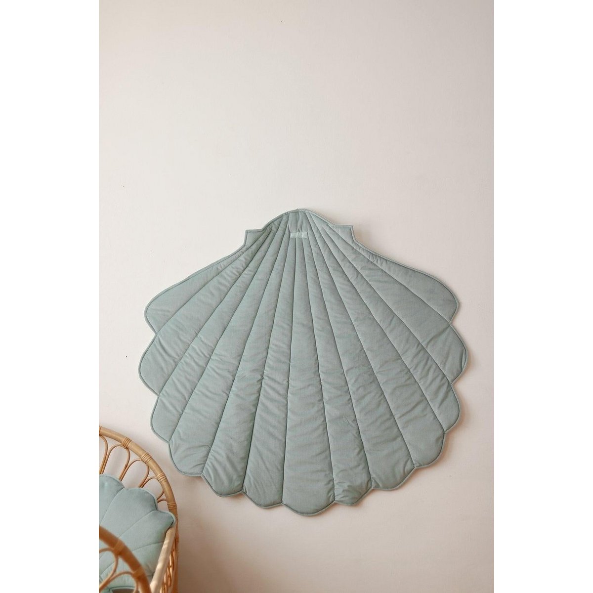 Fluwelen Schelp Vloerkleed - Poeder Mint