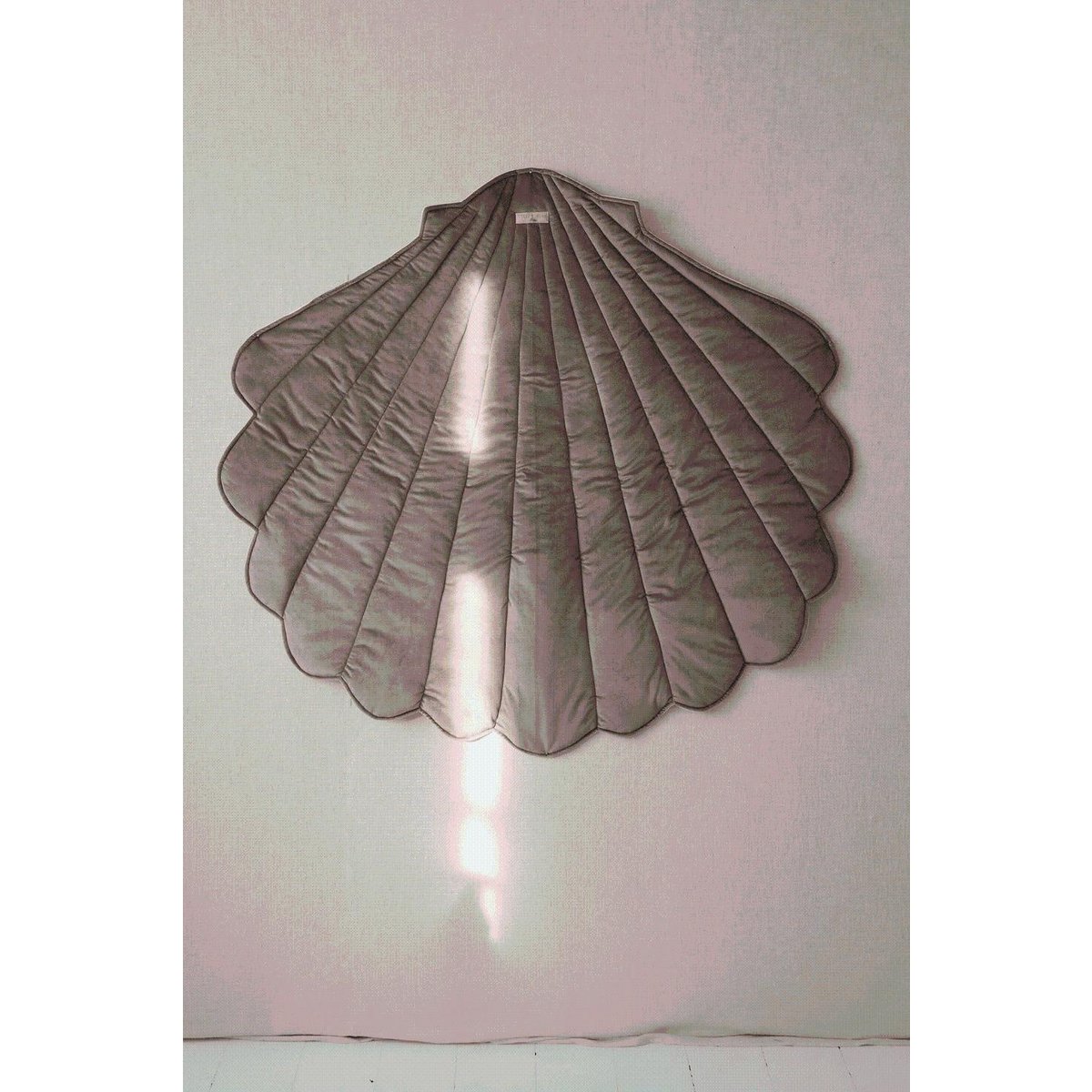 Fluwelen Schelp Vloerkleed - Donkerbeige