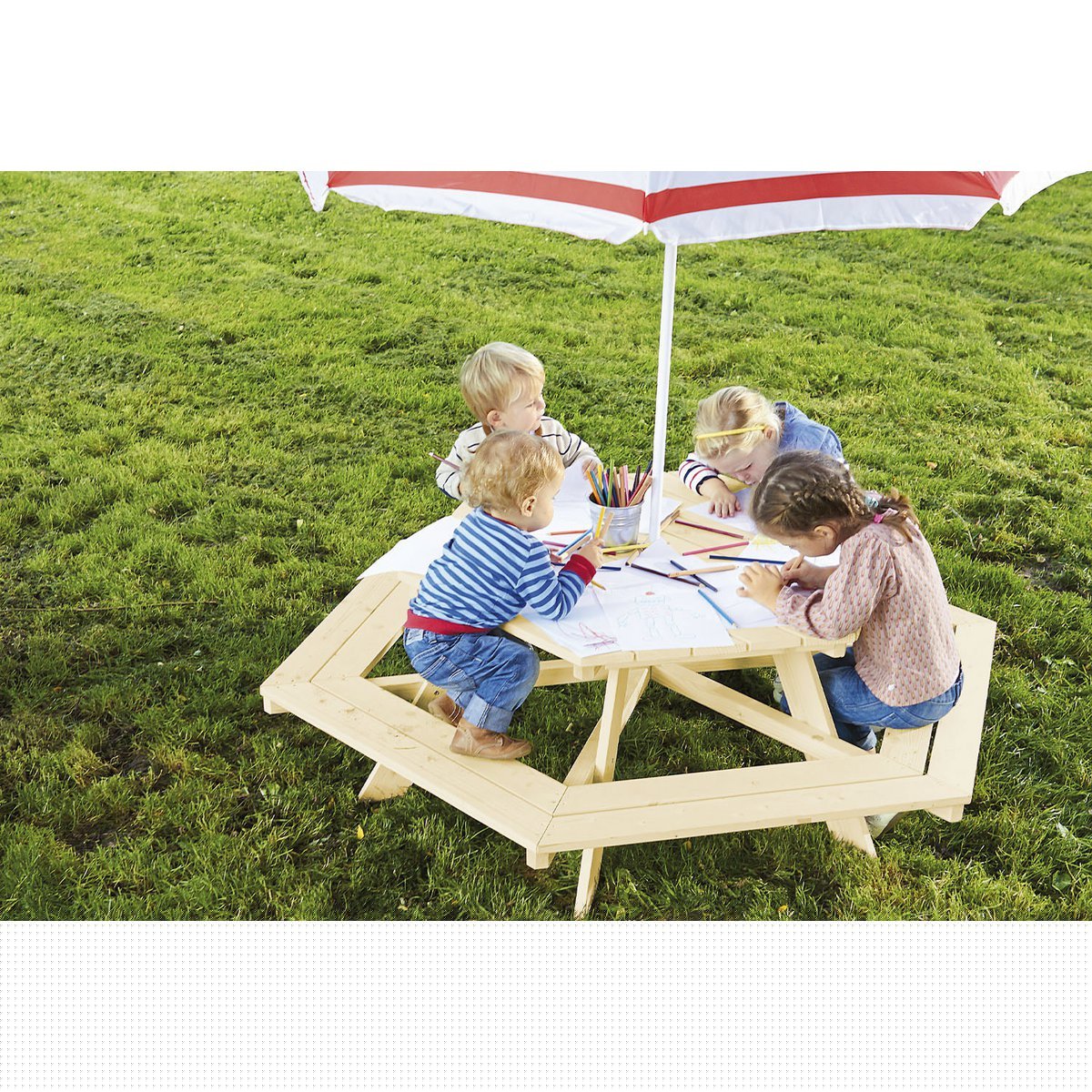 Picknicktafel Nicki voor 6 Kinderen - Naturel