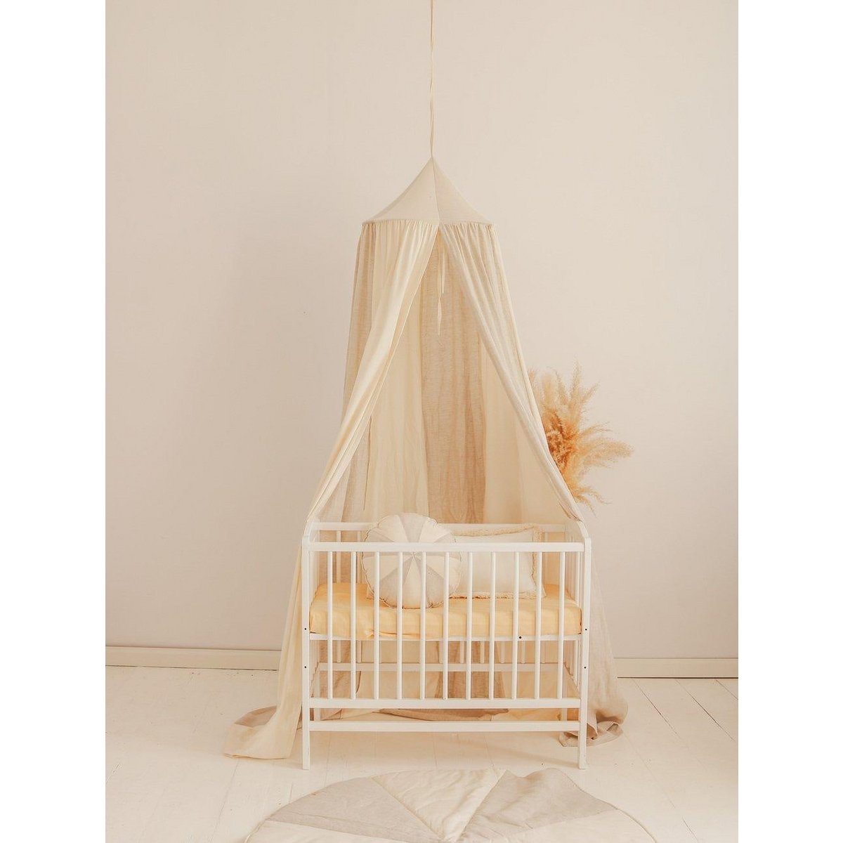 Linnen Rond Vloerkleed - Cream Candy