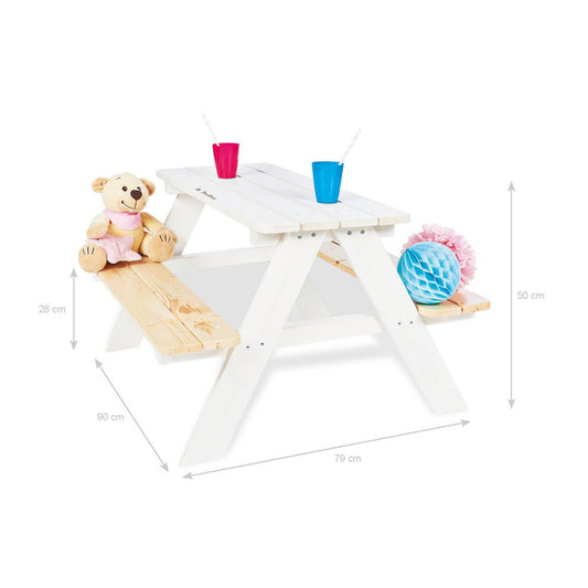 Picknicktafel Nicki voor 4 Kinderen - Wit