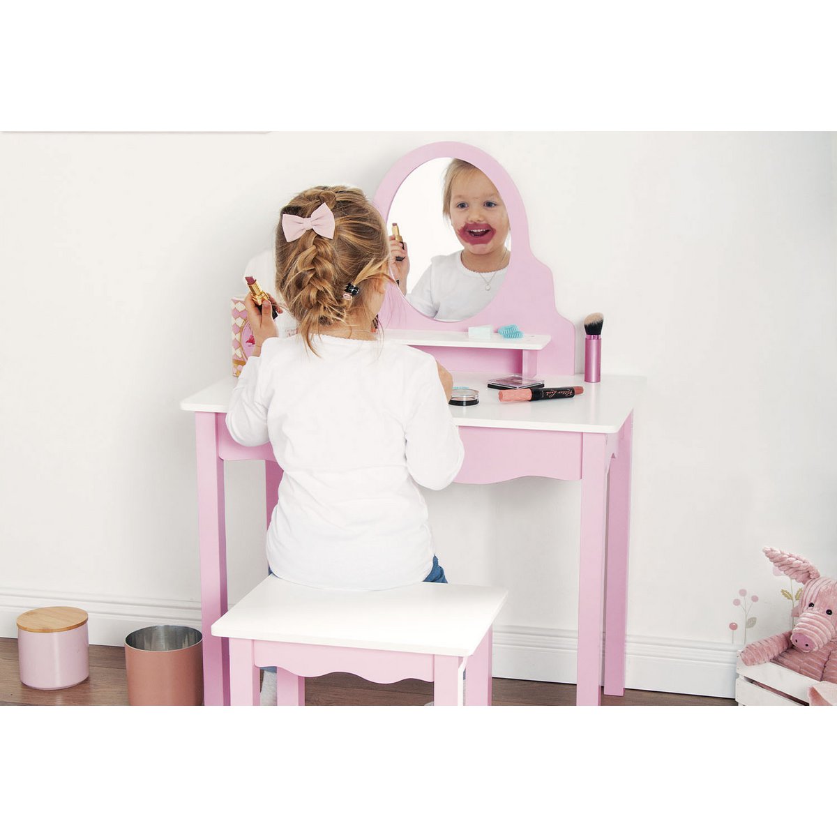 Make-up Tafel Jasmin inclusief Stoel - Roze