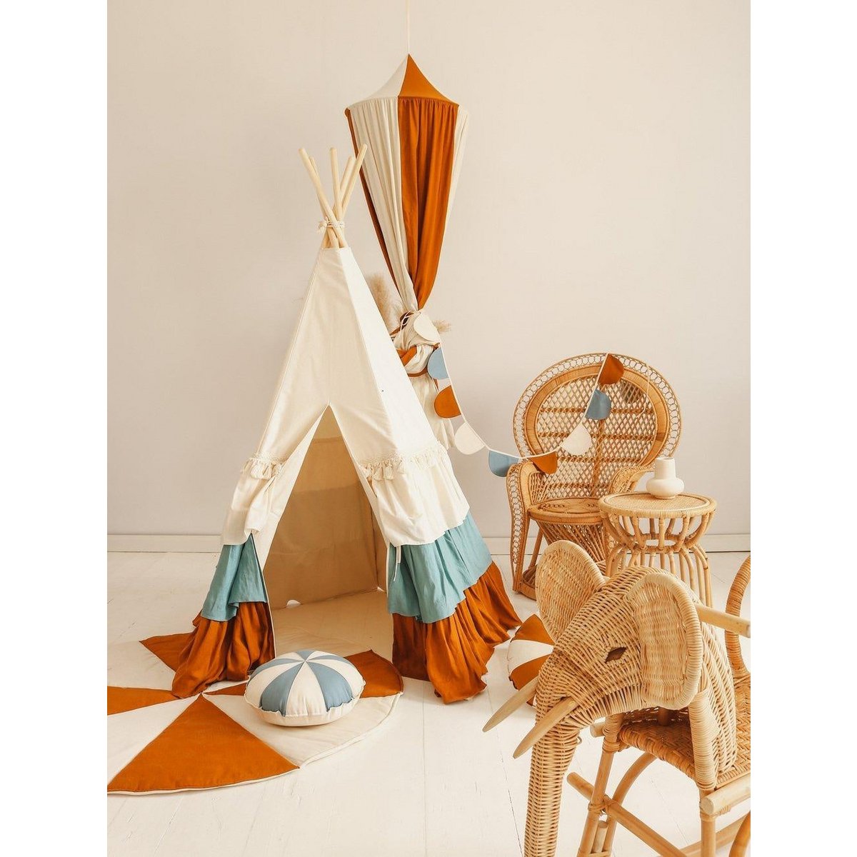 Tipi Speeltent met Ruches inclusief Mat - Circus