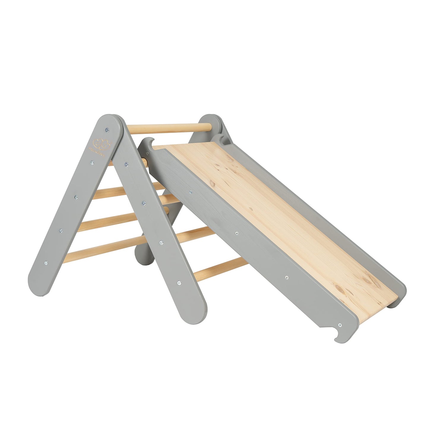 Montessori 2-in-1 Ladder met Glijbaan & Klimmuur Set - Grijs