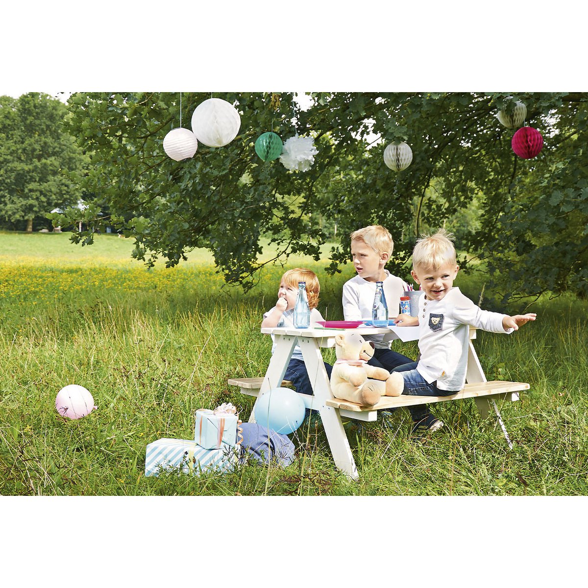 Picknicktafel voor 4 kinderen wit