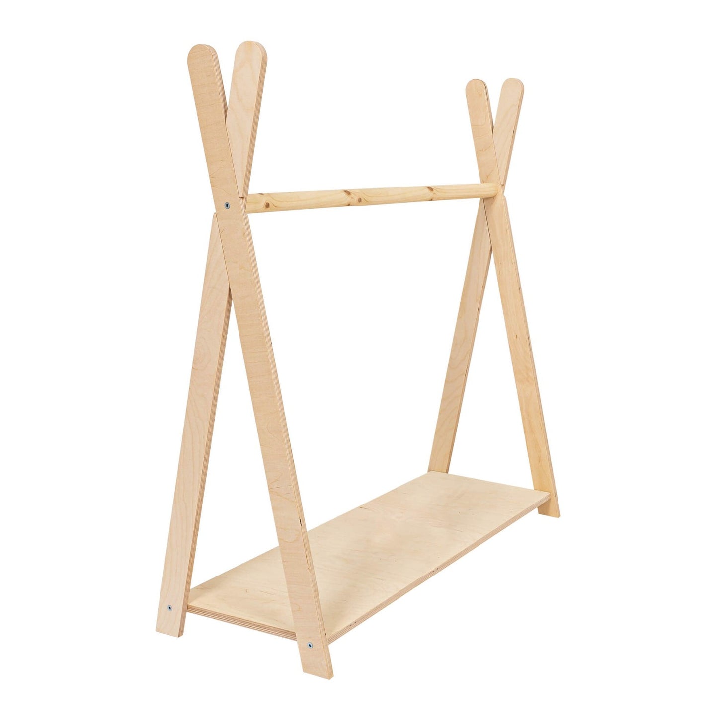 Tipi Kledingrek voor Kinderen - Natuurlijk Hout - Groot Model