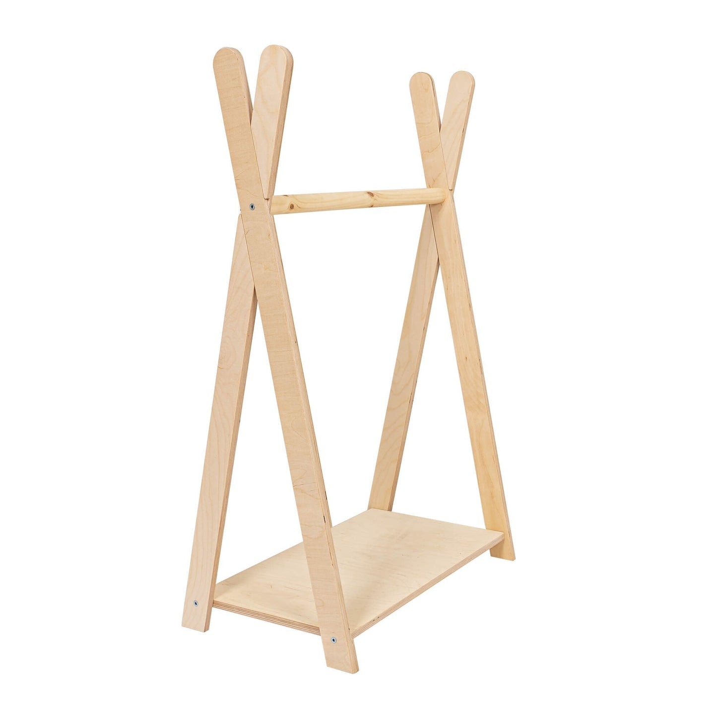 Tipi Kledingrek voor Kinderen - Natuurlijk Hout - Klein Model