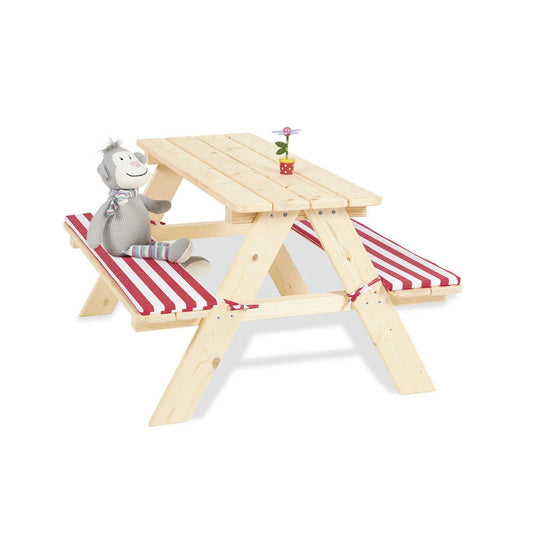 Zitkussens voor Picknicktafel 'Nicki voor 4 Kinderen' 2-delig - Rood/Wit