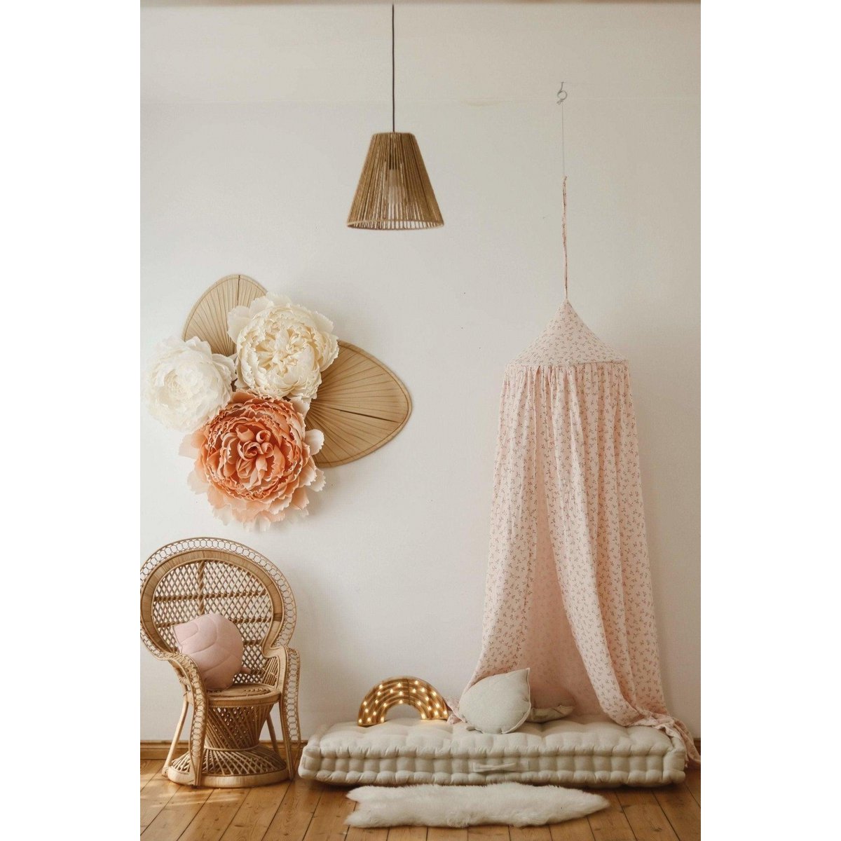 Bedgordijn/Bedhemel Kinderkamer - Klaprozen & Twijgjes