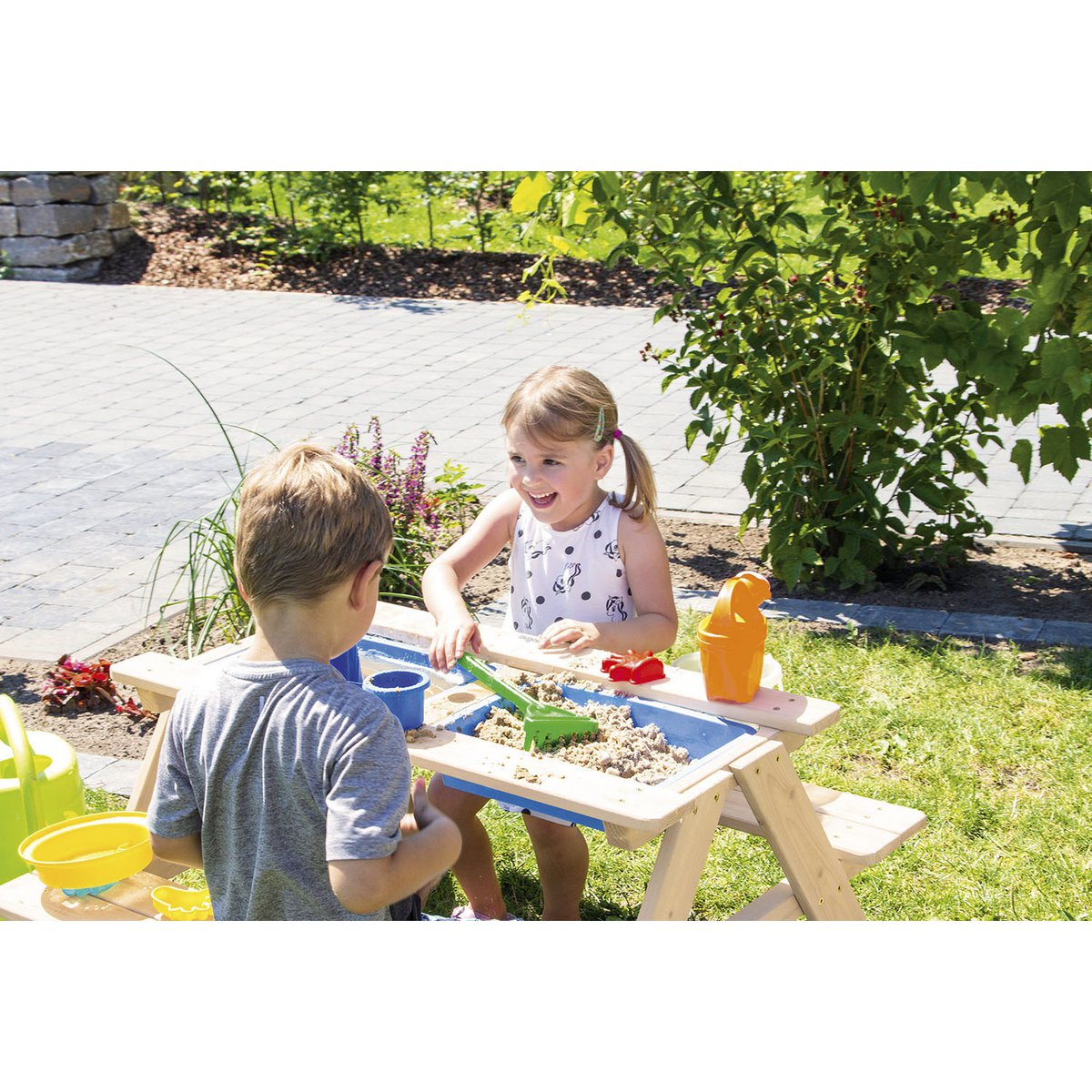 Picknicktafel inclusief Speelbak Nicki voor 4 Kinderen - Naturel