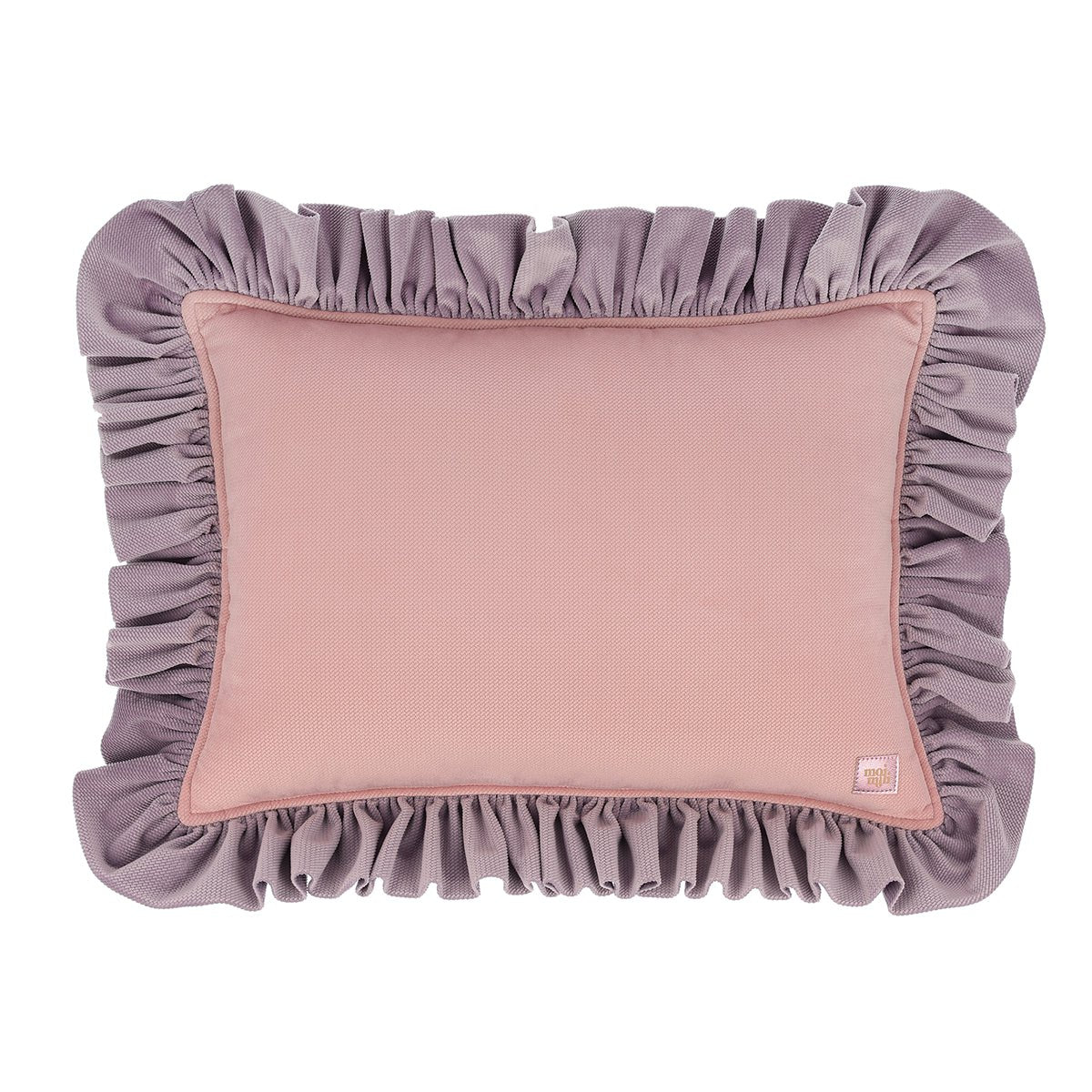 Zacht Fluwelen Kussen met Ruches - Pink Latte