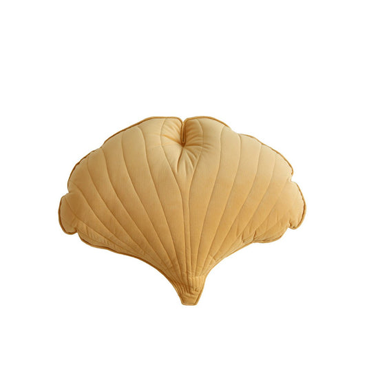 Zacht Fluwelen Ginkgoblad Kussen - Honing