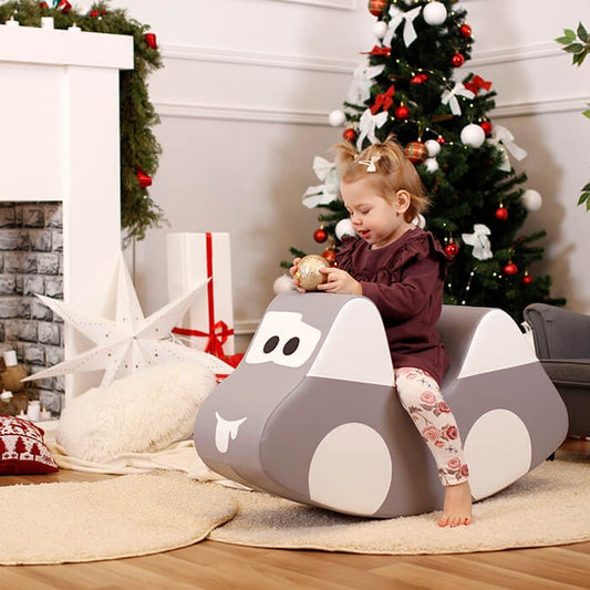 Soft Play Ride On Toy - Grey Car