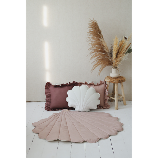 Linnen Schelp Vloerkleed - Poeder Roze