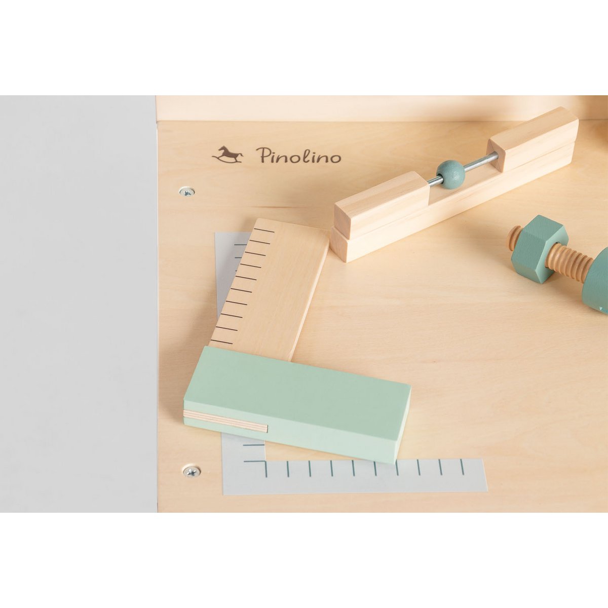 Houten Kinderwerktafel Jupp - Hout/Mintgroen