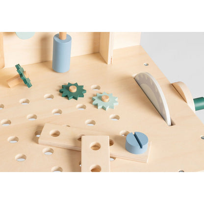 Houten Kinderwerktafel Jupp - Hout/Mintgroen