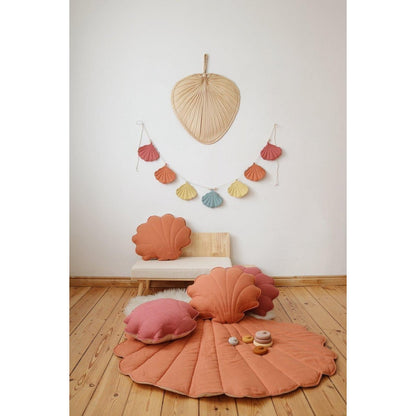Linnen Schelp Vloerkleed - Papaya