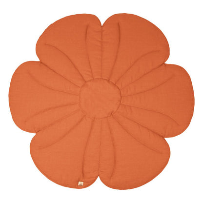 Linnen Bloemen Vloerkleed - Papaya