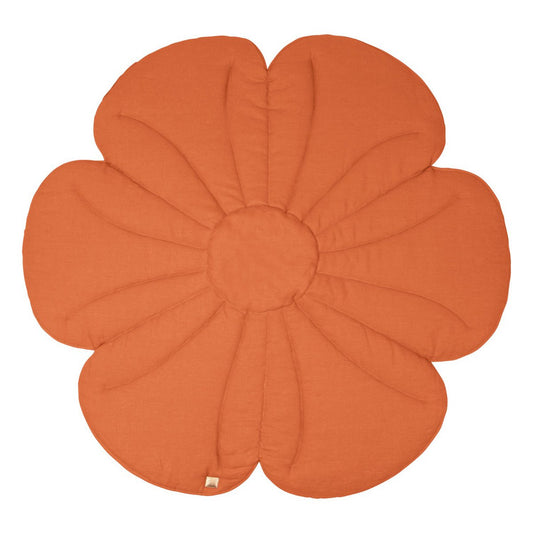 Linnen Bloemen Vloerkleed - Papaya