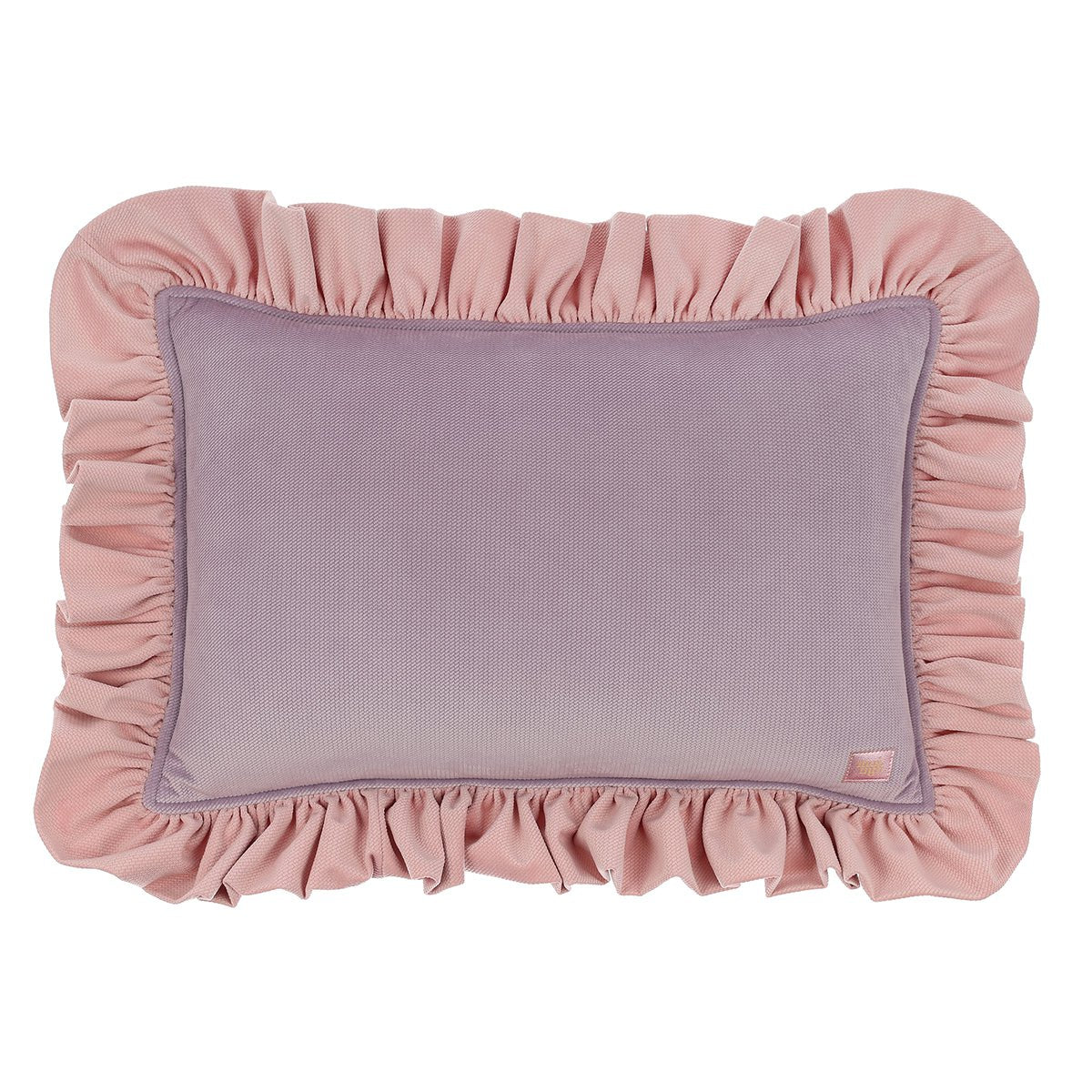 Zacht Fluwelen Kussen met Ruches - Violet Limonade
