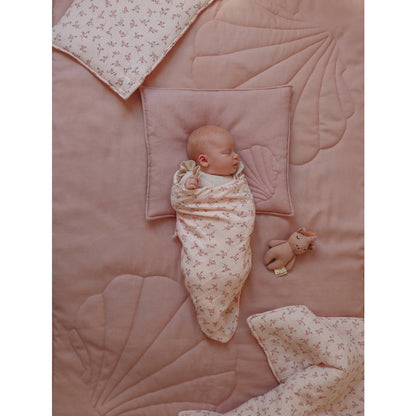 Linnen Junior Dekbedovertrek Schelppatroon 90x135cm - Powder Pink