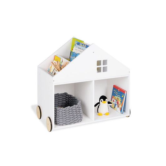 Kinderboeken Opbergkist op Wieltjes - Wit