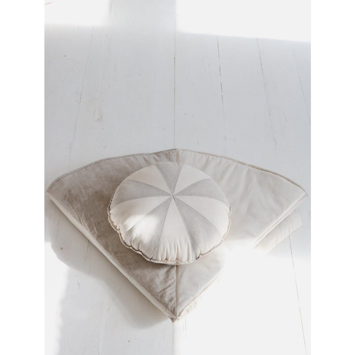 Linnen Rond Vloerkleed - Cream Candy