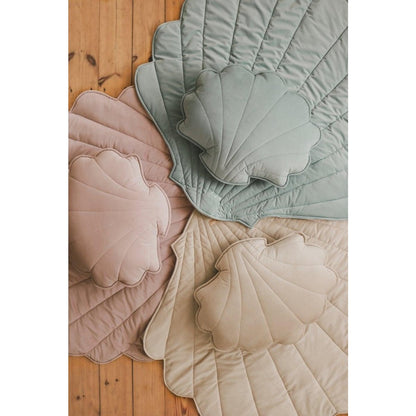 Fluwelen Schelp Vloerkleed - Poeder Mint