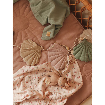 Linnen Junior Dekbedovertrek Schelppatroon 90x135cm - Powder Pink