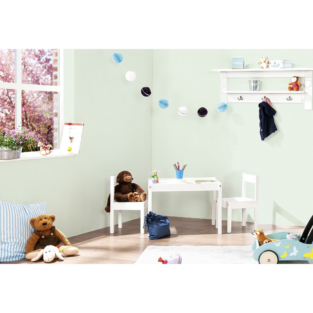 Kindertafel en Stoelenset Sina 3-delig - Wit