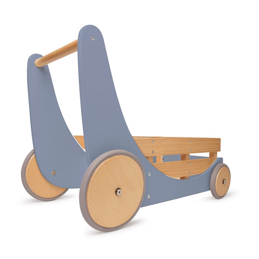 2-in-1 houten opbergkar & loopwagen - Slate Blue