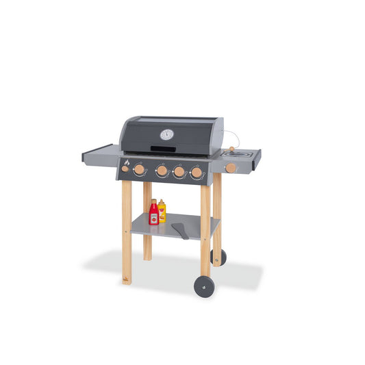 Houten Kinderbarbecue Jeff - Naturel/Grijs