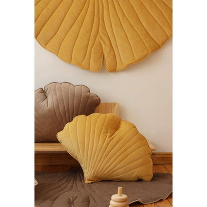Zacht Fluwelen Ginkgoblad Kussen - Honing