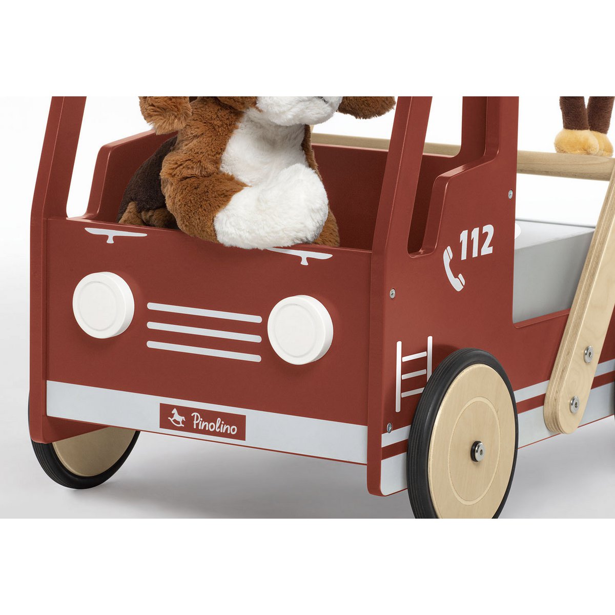 Houten Brandweer Loopwagen - Rood
