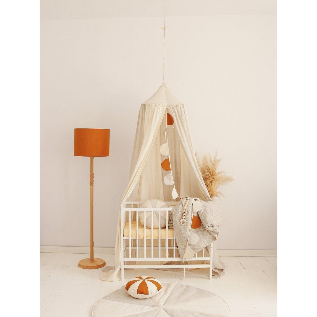 Linnen Rond Vloerkleed - Cream Candy
