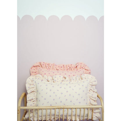 Mousseline Kussen met Ruches - Boho Purple Flowers