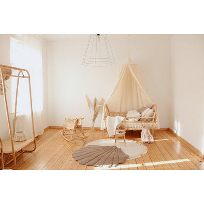 Fluwelen Schelp Vloerkleed - Donkerbeige