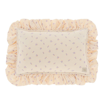 Mousseline Kussen met Ruches - Boho Purple Flowers