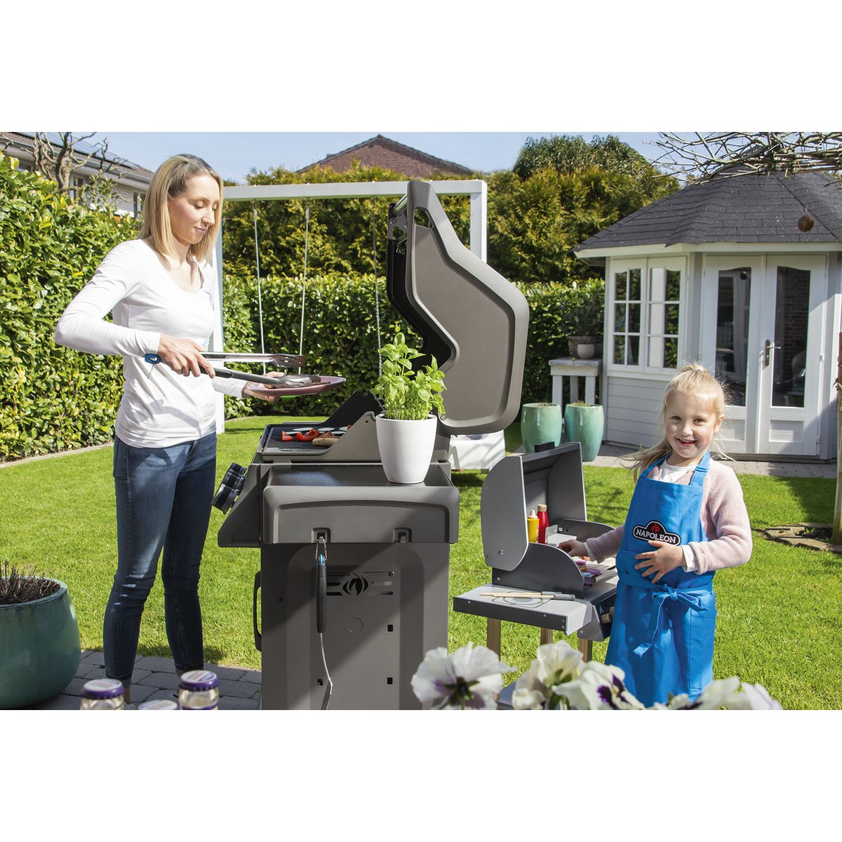 Houten Kinderbarbecue Jeff - Naturel/Grijs