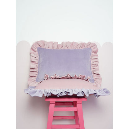 Zacht Fluwelen Kussen met Ruches - Violet Limonade